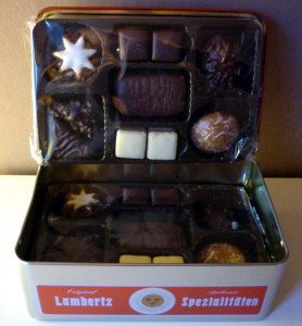 Lambertz Geschenktruhe Inhalt 300 g Dose "Zum Fest"